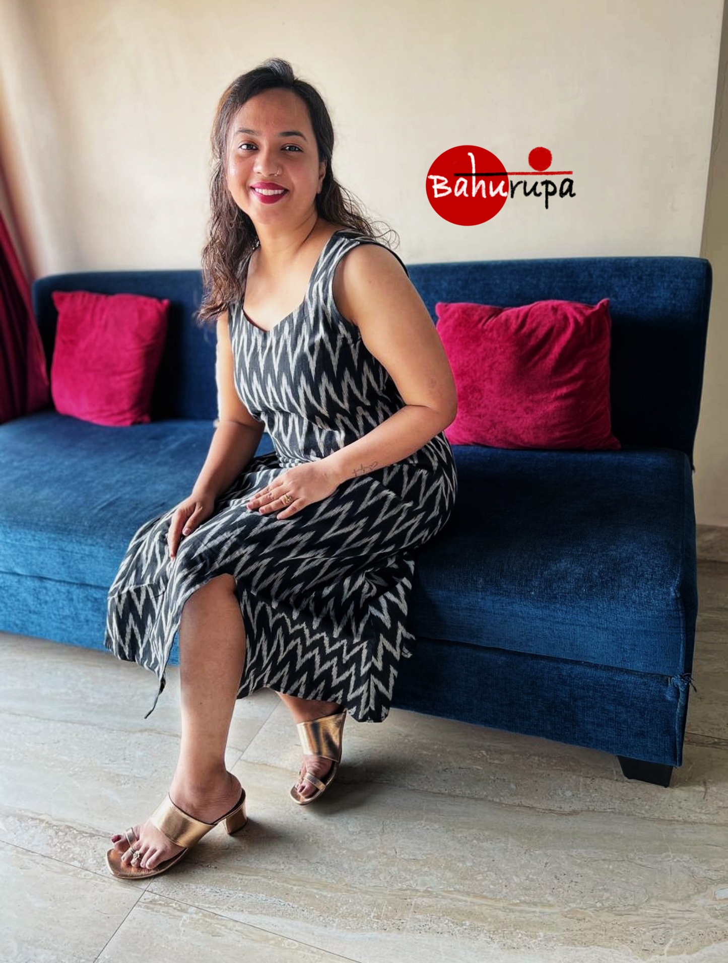 Black Handloom Ikkat Dress